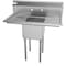 Koolmore 1 Compartment Stainless Steel NSF Commercial Kitchen Prep & Utility Sink with 2 Drainboards SA141611-12B3 - alternate 8